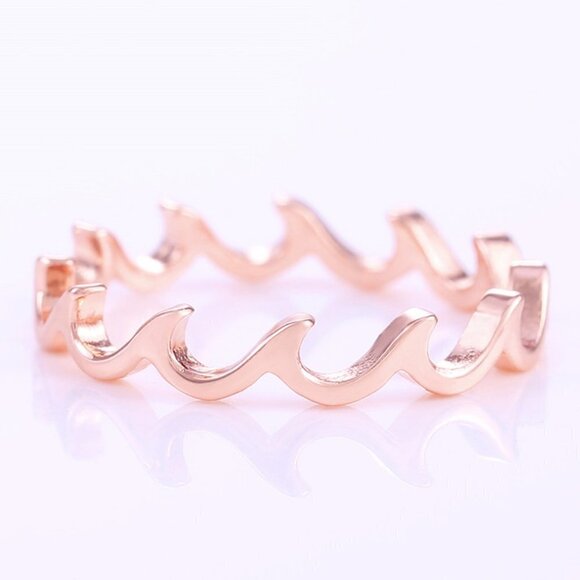✨ Wave Fire Minimalist Simple Trendy Anillos Lovely Rings for Women, PD066 - Picture 2 of 5